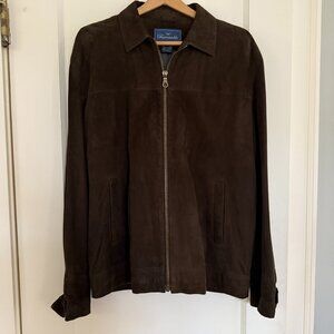 Brown Goat Suede Mens Jacket by Faconnable